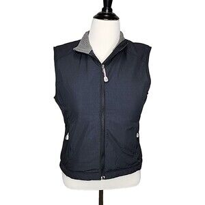 L.L. Bean Winter Vest Fleece Lined Nylon Ski Black Womens Size Medium EUC
